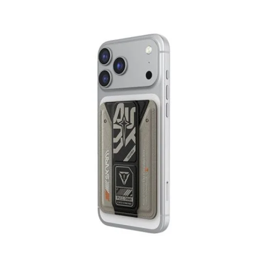 SkinArma Kado Aegis Wallet Mag-Charge Card Holder With Grip Stand - Grey